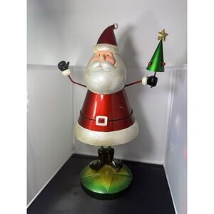 Vintage Style Metal Santa Claus Decor Wobble Bobble Body Collectible Festive 20"